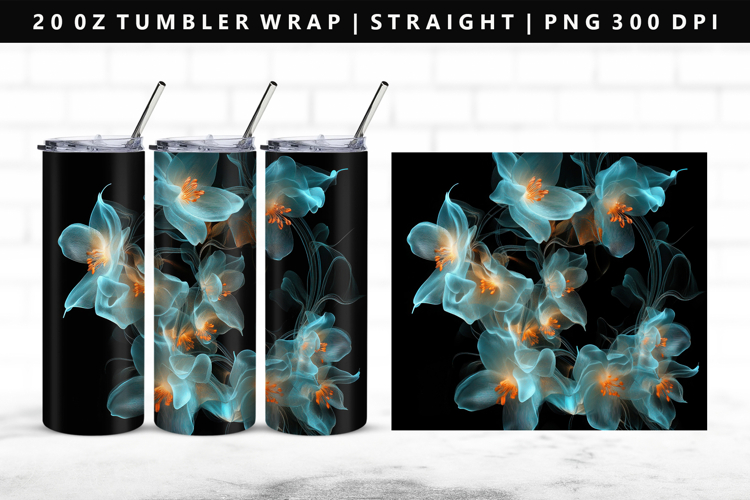 Flower 20oz Tumbler Wrap | Sublimation PNG Design