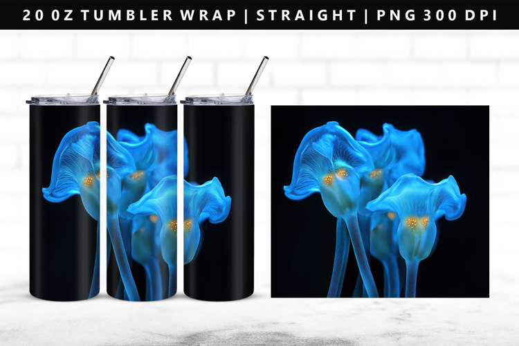 Flower 20oz Tumbler Wrap | Sublimation PNG Design