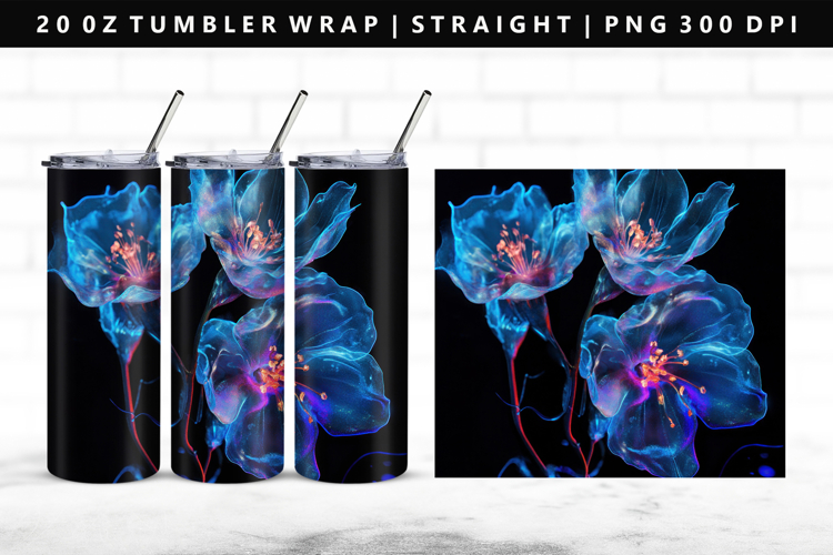 Flower 20oz Tumbler Wrap | Sublimation PNG Design