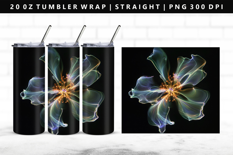 Flower 20oz Tumbler Wrap | Sublimation PNG Design