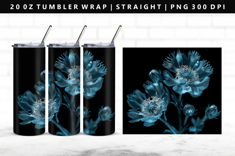 Flower 20oz Tumbler Wrap | Sublimation PNG Design