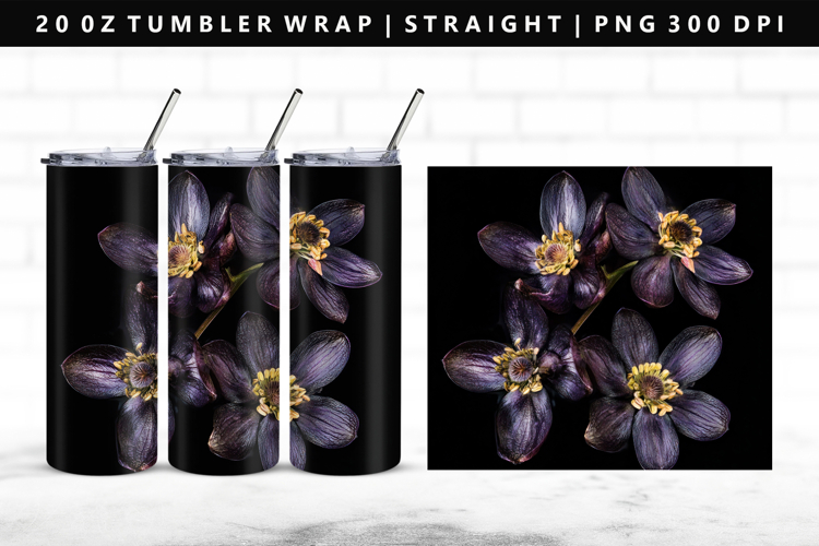 Flower 20oz Tumbler Wrap | Sublimation PNG Design