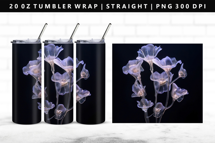 Flower 20oz Tumbler Wrap | Sublimation PNG Design
