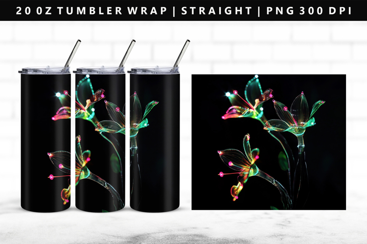 Flower 20oz Tumbler Wrap | Sublimation PNG Design