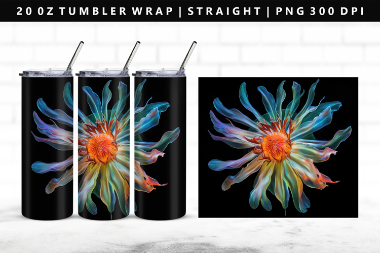 Flower 20oz Tumbler Wrap | Sublimation PNG Design