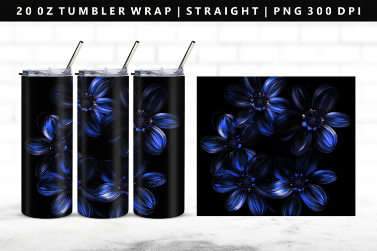 Flower 20oz Tumbler Wrap | Sublimation PNG Design
