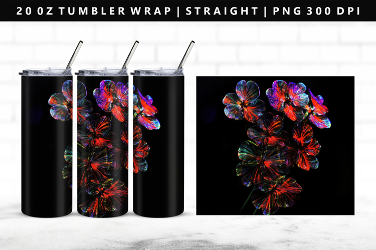 Flower 20oz Tumbler Wrap | Sublimation PNG Design