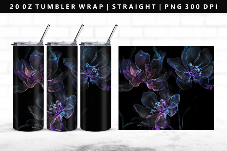 Flower 20oz Tumbler Wrap | Sublimation PNG Design