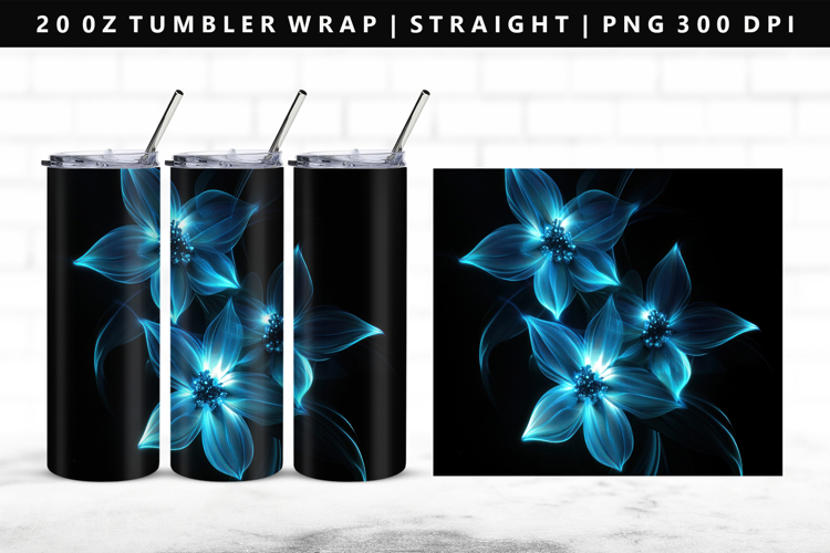 Flower 20oz Tumbler Wrap | Sublimation PNG Design