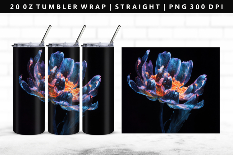 Flower 20oz Tumbler Wrap | Sublimation PNG Design