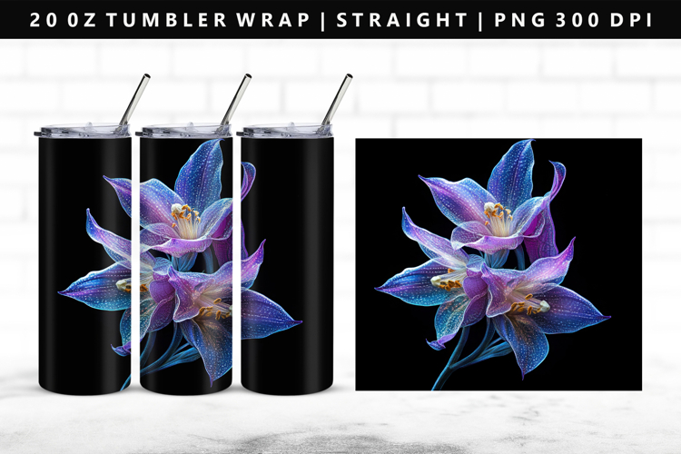 Flower 20oz Tumbler Wrap | Sublimation PNG Design