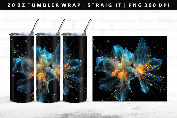 Flower 20oz Tumbler Wrap | Sublimation PNG Design