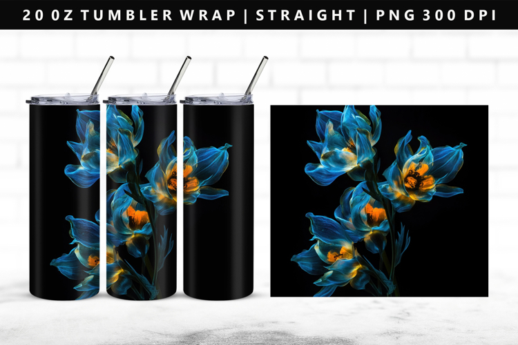 Flower 20oz Tumbler Wrap | Sublimation PNG Design