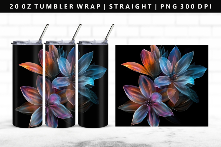 Flower 20oz Tumbler Wrap | Sublimation PNG Design