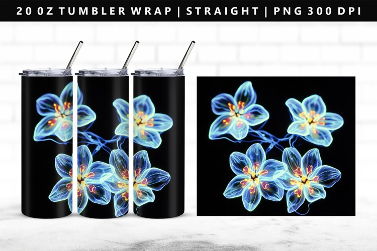 Flower 20oz Tumbler Wrap | Sublimation PNG Design