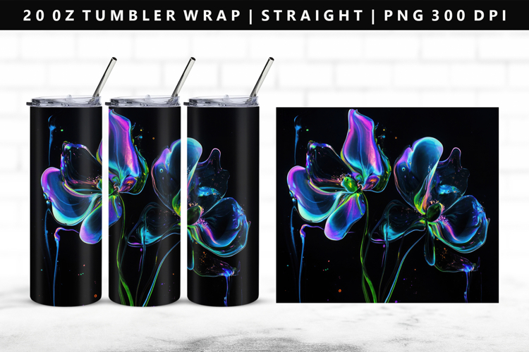 Flower 20oz Tumbler Wrap | Sublimation PNG Design