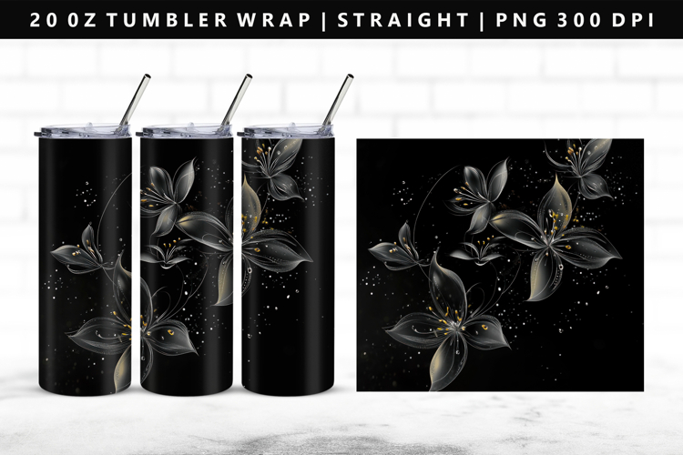 Flower 20oz Tumbler Wrap | Sublimation PNG Design