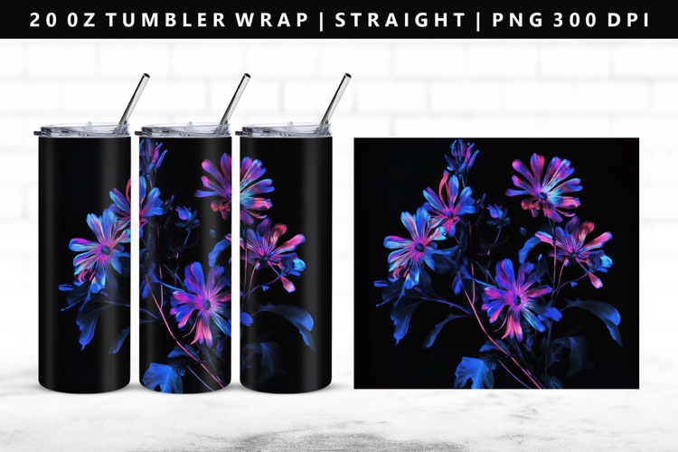 Flower 20oz Tumbler Wrap | Sublimation PNG Design