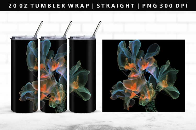 Flower 20oz Tumbler Wrap | Sublimation PNG Design