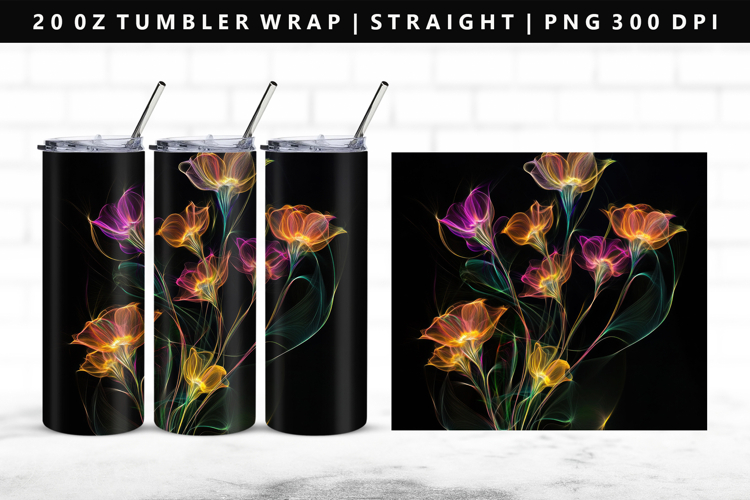 Flower 20oz Tumbler Wrap | Sublimation PNG Design