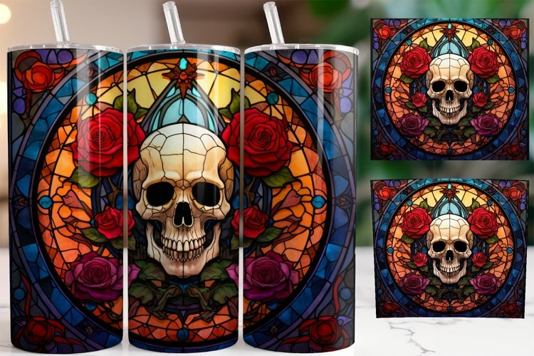 Stained glass tumbler wrap, Sublimation PNG design