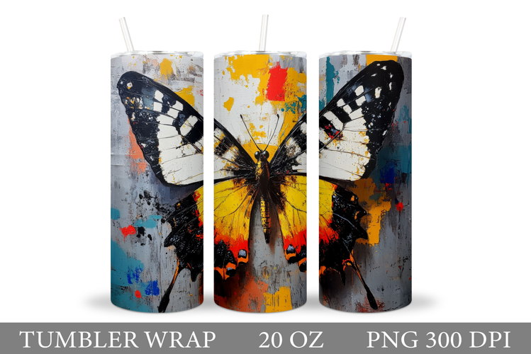 Butterflies Tumbler Design. Butterfly Tumbler Sublimation