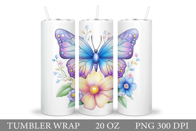 Butterflies Tumbler Design. Butterfly Tumbler Sublimation