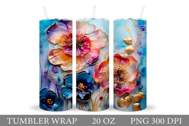 Flowers Tumbler Design. Flowers Tumbler Sublimation