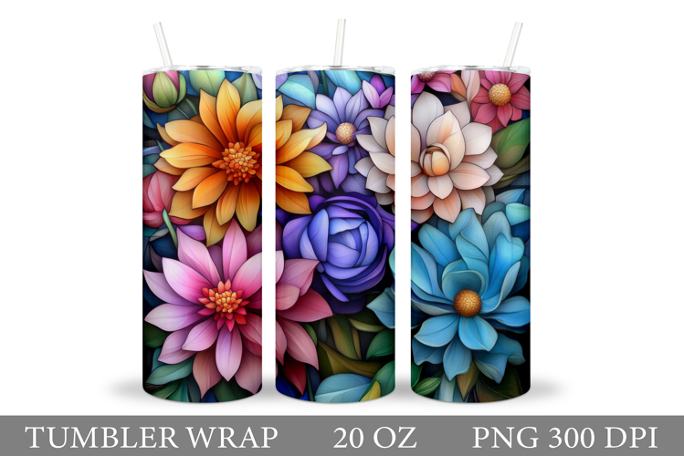 Flowers Tumbler Design. Sublimation Tumbler Flower