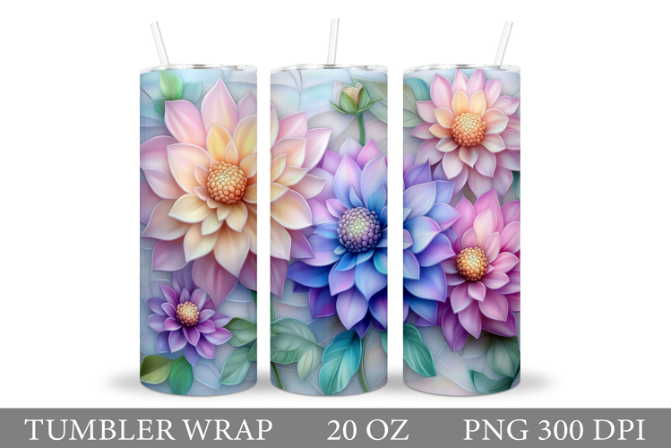 Flowers Tumbler Design. Sublimation Tumbler Flower