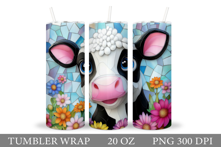Cute Cow Tumbler Design. Cow Tumbler Sublimation