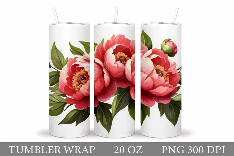 Flowers Tumbler Design. Flowers Tumbler Sublimation