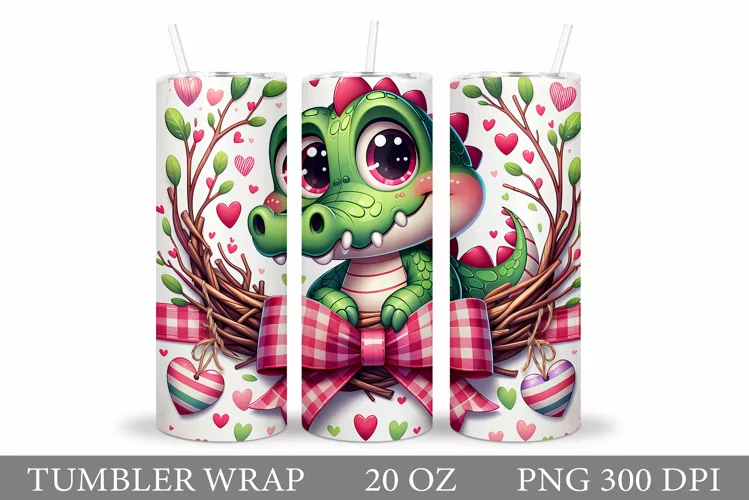 Valentines Crocodile Tumbler. Valentines Tumbler Sublimation