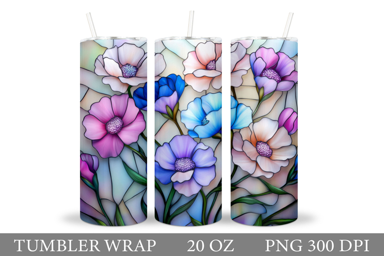 Flowers Tumbler Design. Sublimation Tumbler Flower