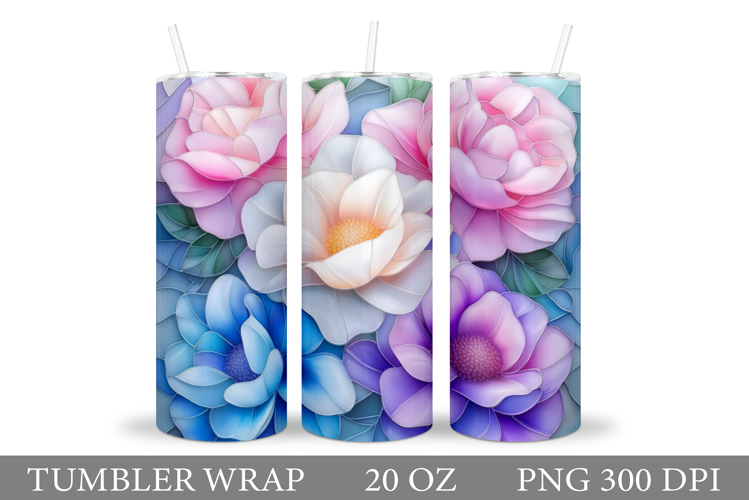 Floral Tumbler Design. Flowers Tumbler Sublimation