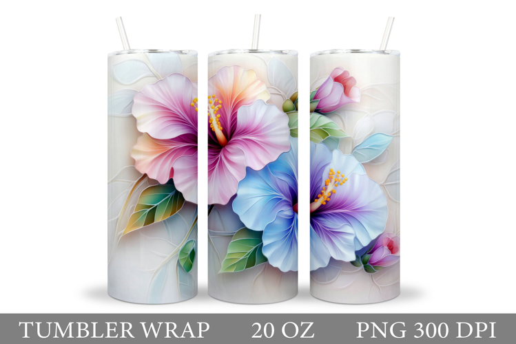 Tropical Flowers Tumbler Design. Flowers Tumbler Sublimation