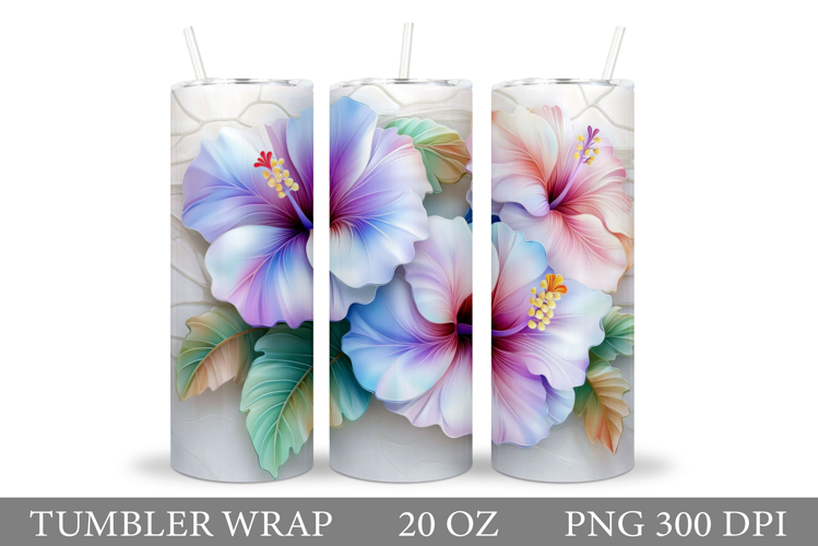 Tropical Flowers Tumbler. 3D Tropical Tumbler Sublimation