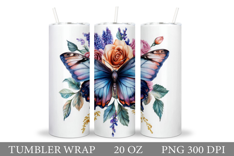 Butterflies Tumbler Design. Butterfly Tumbler Sublimation