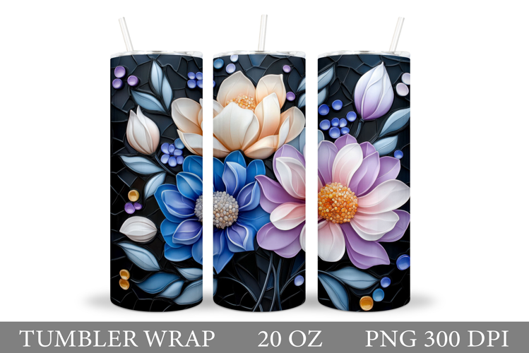 Floral Tumbler Design. Flowers Tumbler Sublimation