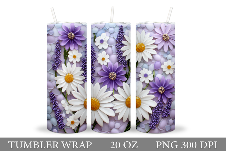 Flowers Tumbler Design. Sublimation Tumbler Flower