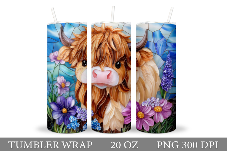 Highland Cow Tumbler Design. Highland Cow Sublimation