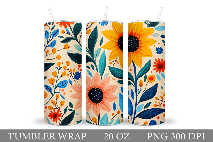 Flowers Tumbler Design. Sublimation Tumbler Flower