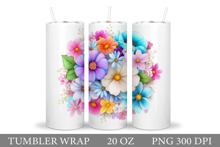 Flowers Tumbler Design. Sublimation Tumbler Flower