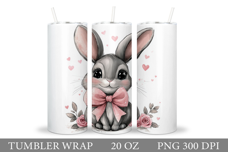 Cute Bunny Tumbler Design. Bunny Sublimation