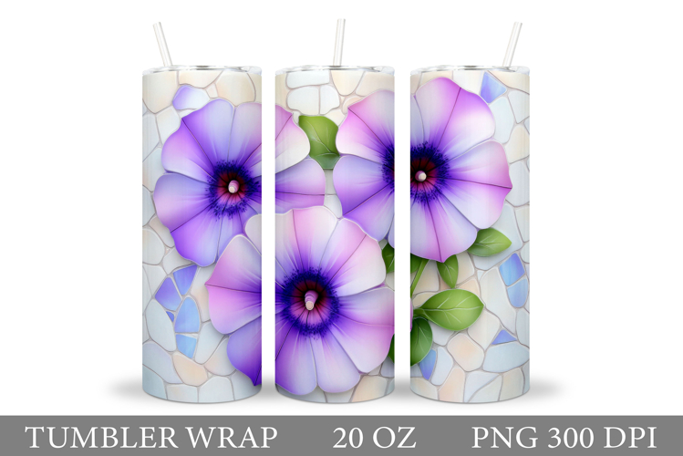 Flowers Tumbler Design. Sublimation Tumbler Flower example image 1