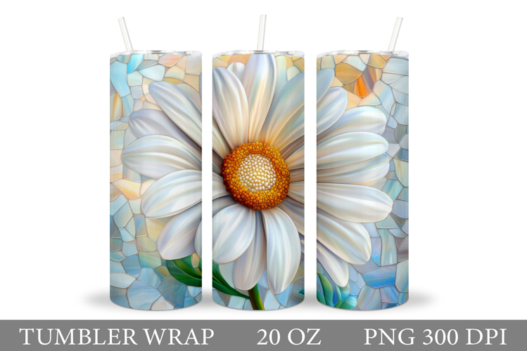 Daisy Flowers Tumbler Design. Flowers Tumbler Sublimation
