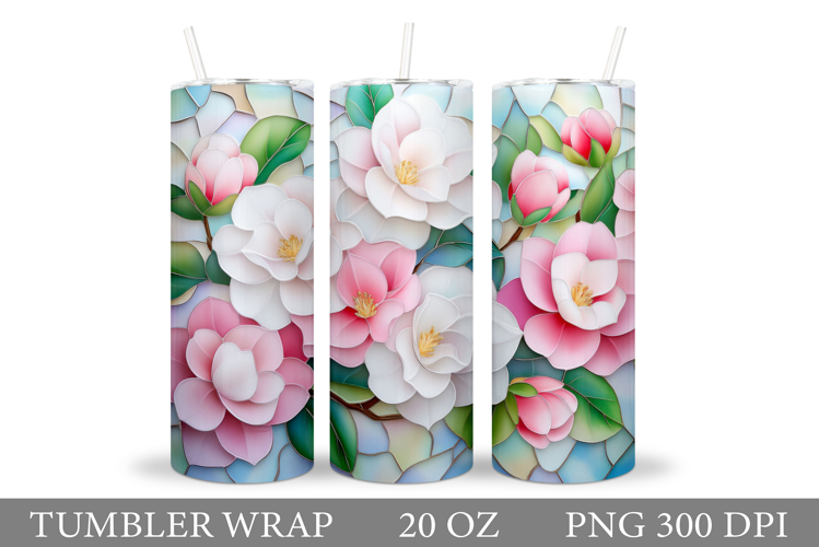 Floral Tumbler Design. Flowers Tumbler Sublimation