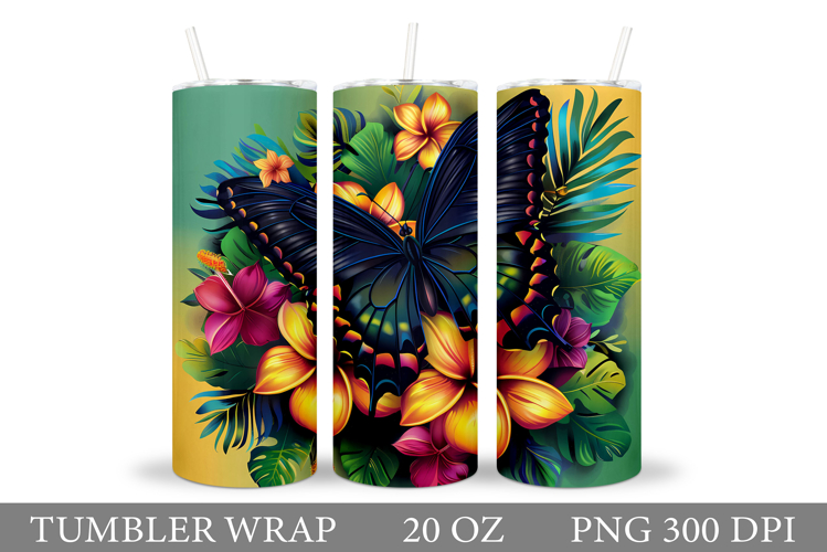 Butterfly Tumbler Sublimation. Butterfly Sublimation example image 1