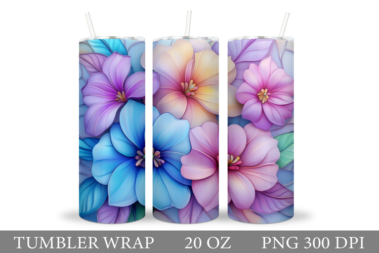 Floral Tumbler Design. Flowers Tumbler Sublimation