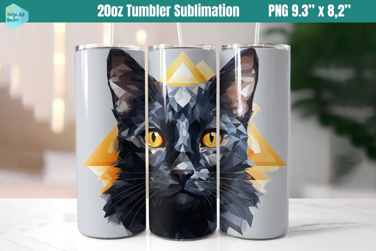 3D Cat 20 OZ Skinny Tumbler Sublimation